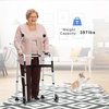 image:imageGoplus Foldable Standard Walker Aluminum Alloy Rehabilitation Auxiliary Walker w5 Wheels Foamed Axillary Support SledStyle Foot Mat Height Adjustable Walking Mobility Aid for Elderly