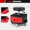 image:imageGoplus Rolling Garage Stool 1622 Adjustable Mechanic Stool with Universal Wheels Removable Magnetic Tool Tray 2 Thick Padded Cushion 330LBS Capacity Roller Creeper Seat Shop ChairRed