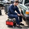 image:imageGoplus Rolling Garage Stool 1622 Adjustable Mechanic Stool with Universal Wheels Removable Magnetic Tool Tray 2 Thick Padded Cushion 330LBS Capacity Roller Creeper Seat Shop ChairRed