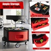 image:imageGoplus Rolling Garage Stool 1622 Adjustable Mechanic Stool with Universal Wheels Removable Magnetic Tool Tray 2 Thick Padded Cushion 330LBS Capacity Roller Creeper Seat Shop ChairRed