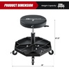image:imageGoplus Rolling Garage Stool 1622 Adjustable Mechanic Stool with Universal Wheels Removable Magnetic Tool Tray 2 Thick Padded Cushion 330LBS Capacity Roller Creeper Seat Shop ChairBlack