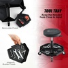 image:imageGoplus Rolling Garage Stool 1622 Adjustable Mechanic Stool with Universal Wheels Removable Magnetic Tool Tray 2 Thick Padded Cushion 330LBS Capacity Roller Creeper Seat Shop ChairBlack