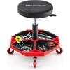 image:imageGoplus Rolling Garage Stool 1622 Adjustable Mechanic Stool with Universal Wheels Removable Magnetic Tool Tray 2 Thick Padded Cushion 330LBS Capacity Roller Creeper Seat Shop ChairRed