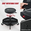 image:imageGoplus Rolling Garage Stool 1622 Adjustable Mechanic Stool with Universal Wheels Removable Magnetic Tool Tray 2 Thick Padded Cushion 330LBS Capacity Roller Creeper Seat Shop ChairBlack