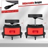 image:imageGoplus Rolling Garage Stool 1622 Adjustable Mechanic Stool with Universal Wheels Removable Magnetic Tool Tray 2 Thick Padded Cushion 330LBS Capacity Roller Creeper Seat Shop ChairRed