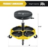 image:imageGoplus Rolling Garage Stool 1622 Adjustable Mechanic Stool with Universal Wheels Removable Magnetic Tool Tray 2 Thick Padded Cushion 330LBS Capacity Roller Creeper Seat Shop ChairYellow