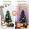 image:imageGoplus 4ft PreLit Fiber Optic Christmas Tree Artificial Xmas Full Tree with Colorful Snowflake LED Lights 125 Branch Tips Foldable Metal Base for Office Home Holiday DecorMulticolor