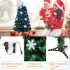 image:imageGoplus 4ft PreLit Fiber Optic Christmas Tree Artificial Xmas Full Tree with Colorful Snowflake LED Lights 125 Branch Tips Foldable Metal Base for Office Home Holiday DecorMulticolor