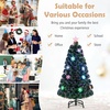 image:imageGoplus 4ft PreLit Fiber Optic Christmas Tree Artificial Xmas Full Tree with Colorful Snowflake LED Lights 125 Branch Tips Foldable Metal Base for Office Home Holiday DecorMulticolor