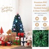 image:imageGoplus 4ft PreLit Fiber Optic Christmas Tree Artificial Xmas Full Tree with Colorful Snowflake LED Lights 125 Branch Tips Foldable Metal Base for Office Home Holiday DecorMulticolor