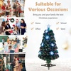 image:imageGoplus 4ft PreLit Fiber Optic Christmas Tree Artificial Xmas Full Tree with Colorful Snowflake LED Lights 125 Branch Tips Foldable Metal Base for Office Home Holiday DecorMulticolor