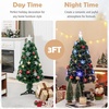 image:imageGoplus 4ft PreLit Fiber Optic Christmas Tree Artificial Xmas Full Tree with Colorful Snowflake LED Lights 125 Branch Tips Foldable Metal Base for Office Home Holiday DecorMulticolor