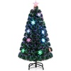 image:imageGoplus 4ft PreLit Fiber Optic Christmas Tree Artificial Xmas Full Tree with Colorful Snowflake LED Lights 125 Branch Tips Foldable Metal Base for Office Home Holiday DecorMulticolor