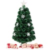image:imageGoplus 4ft PreLit Fiber Optic Christmas Tree Artificial Xmas Full Tree with Colorful Snowflake LED Lights 125 Branch Tips Foldable Metal Base for Office Home Holiday DecorMulticolor