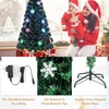 image:imageGoplus 4ft PreLit Fiber Optic Christmas Tree Artificial Xmas Full Tree with Colorful Snowflake LED Lights 125 Branch Tips Foldable Metal Base for Office Home Holiday DecorMulticolor