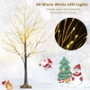 image:imageGoplus 5ft Lighted Twig Birch Tree with 72 Warm White LED Fairy Lights PreLit Artificial Christmas Tree White Birch Tree Indoor Outdoor Home Thanksgiving Christmas Holiday Decoration4 FT