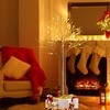 image:imageGoplus 5ft Lighted Twig Birch Tree with 72 Warm White LED Fairy Lights PreLit Artificial Christmas Tree White Birch Tree Indoor Outdoor Home Thanksgiving Christmas Holiday Decoration5 FT