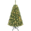 image:imageGoplus 7FT Artificial Christmas Tree 500 LED Lights 11 Modes Hinged  Full Xmas Tree w1570 Branch Tips 2 Lighting Colors Folding Stand PreLit Green Holiday Decoration Tree Indoor Outdoor