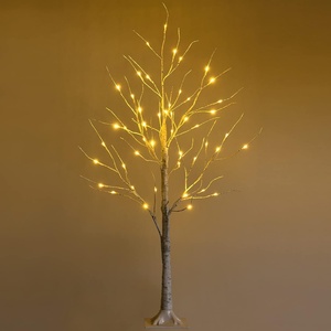 image:imageGoplus 5ft Lighted Twig Birch Tree with 72 Warm White LED Fairy Lights PreLit Artificial Christmas Tree White Birch Tree Indoor Outdoor Home Thanksgiving Christmas Holiday Decoration4 FT