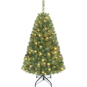 image:imageGoplus 8FT Artificial Christmas Tree 750 LED Lights 11 Modes Hinged  Full Xmas Tree w2128 Branch Tips 2 Lighting Colors Folding Stand PreLit Green Holiday Decoration Tree Indoor Outdoor
